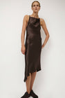 NOMIA Crossback Halter Dress in Brown