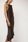 NOMIA Crossback Halter Dress in Brown