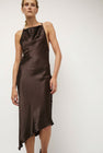 NOMIA Crossback Halter Dress in Brown