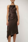 NOMIA Crossback Halter Dress in Brown