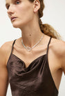 NOMIA Crystal Shell Necklace in Silver and Crystal