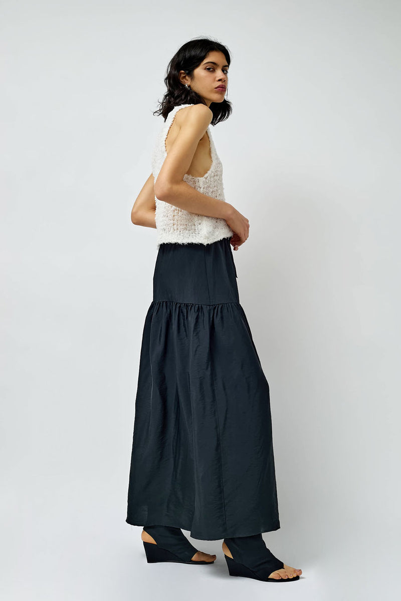 NOMIA Maxi Gathered Skirt in Black