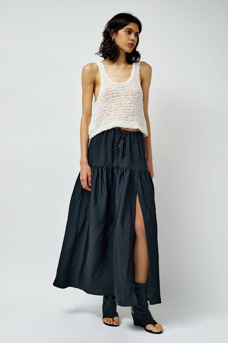 NOMIA Maxi Gathered Skirt in Black