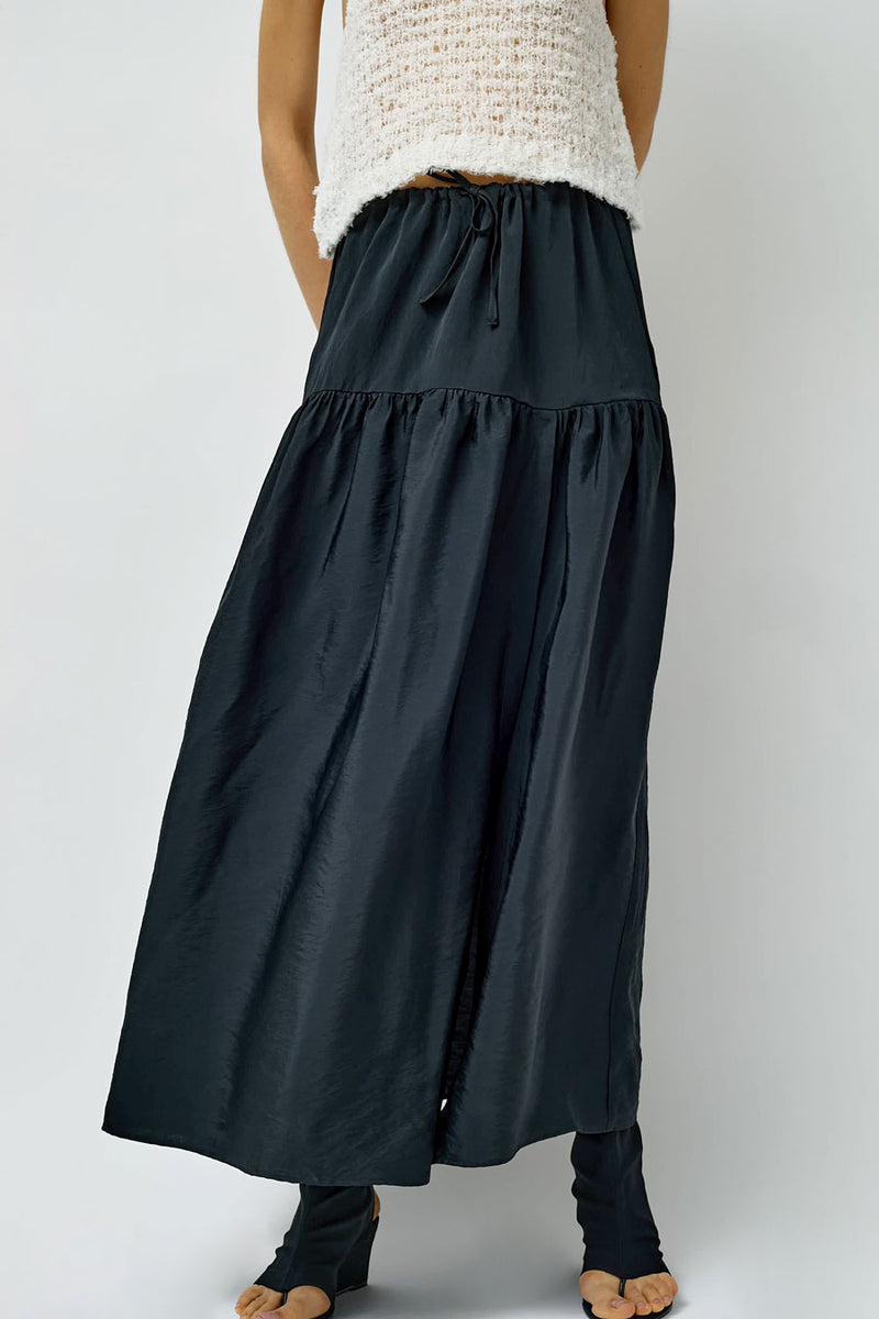 NOMIA Maxi Gathered Skirt in Black
