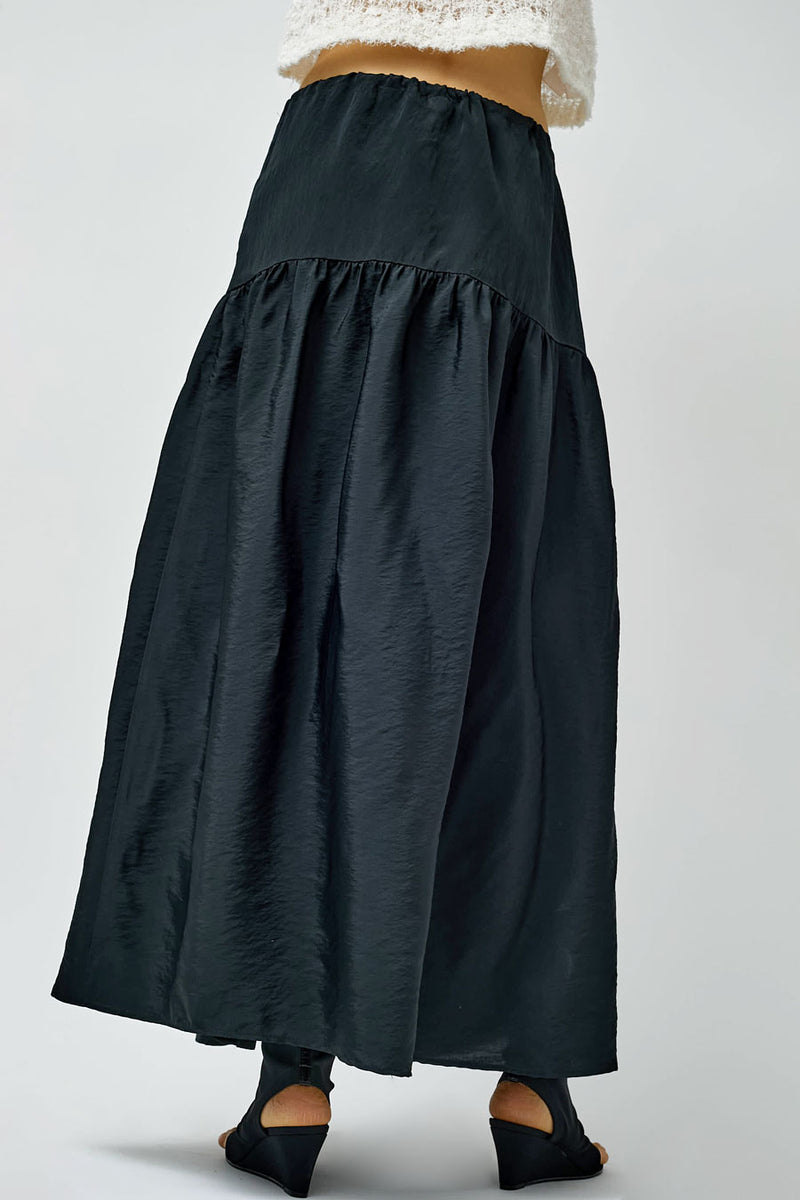 NOMIA Maxi Gathered Skirt in Black