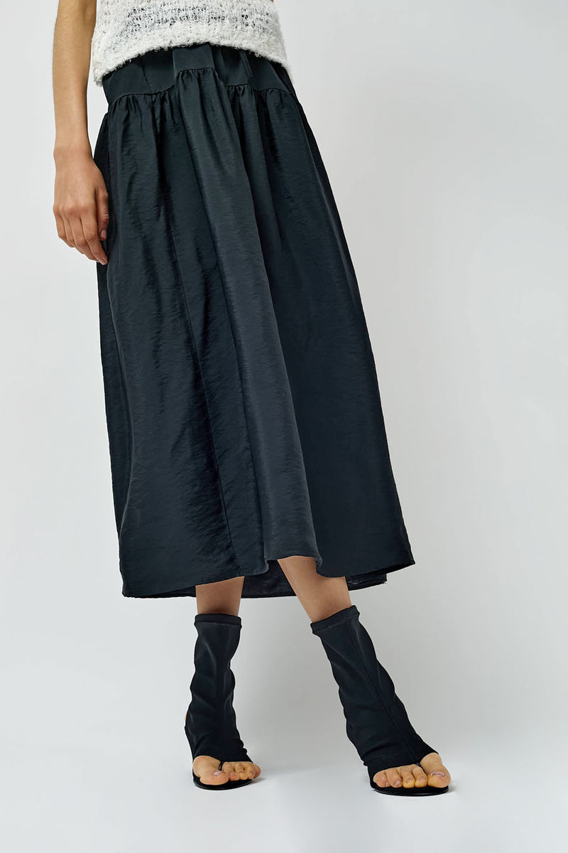 NOMIA Maxi Gathered Skirt in Black