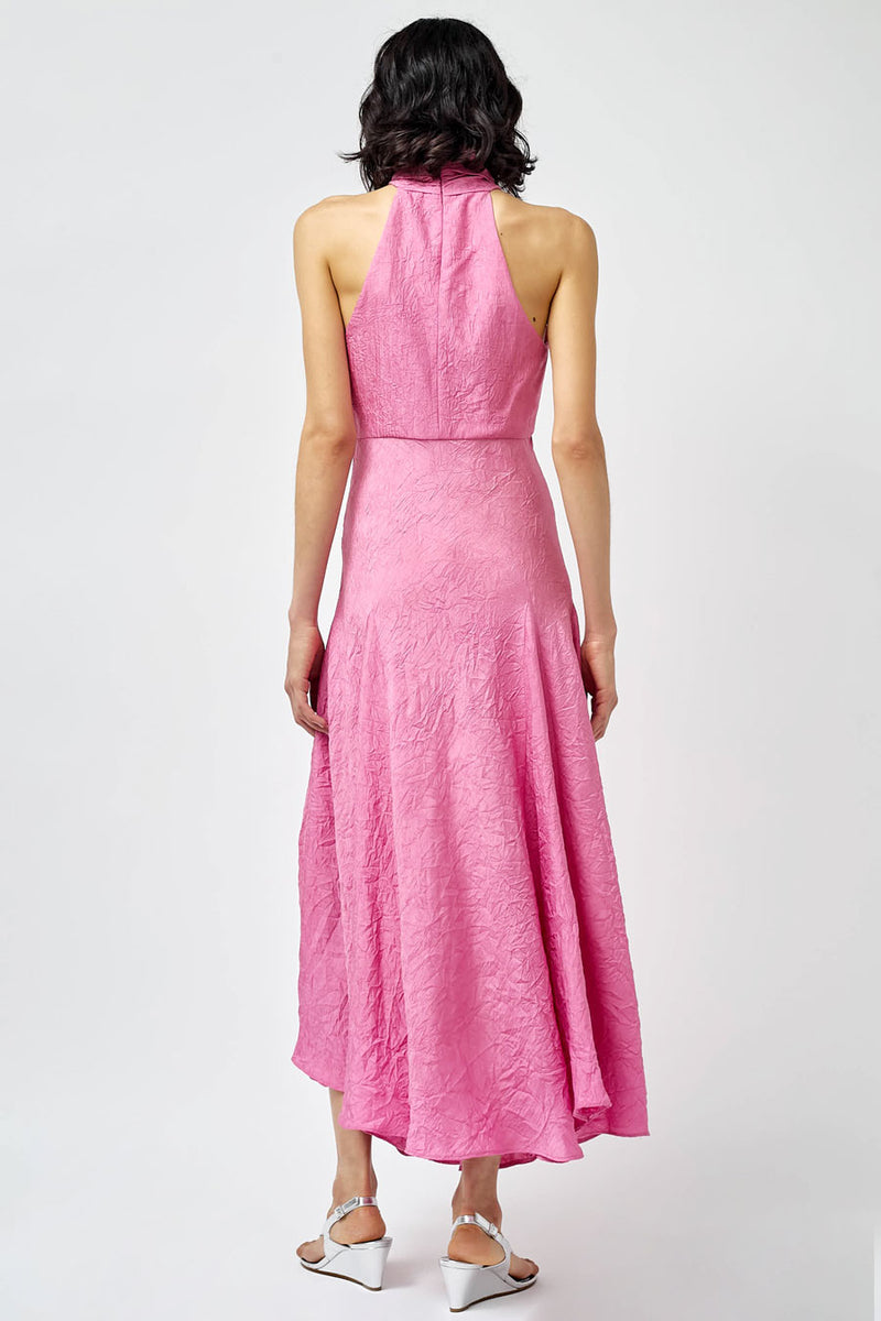 NOMIA Scarf Bias Maxi Dress in Peony
