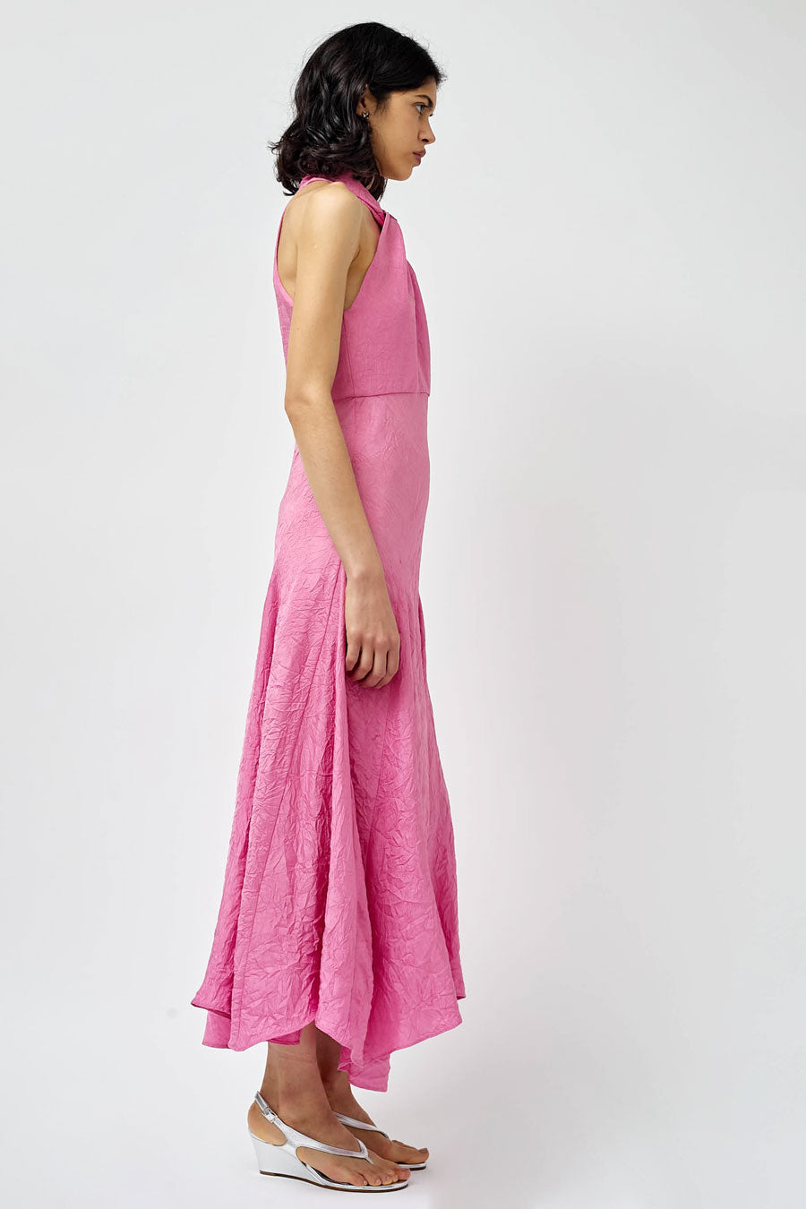NOMIA Scarf Bias Maxi Dress in Peony