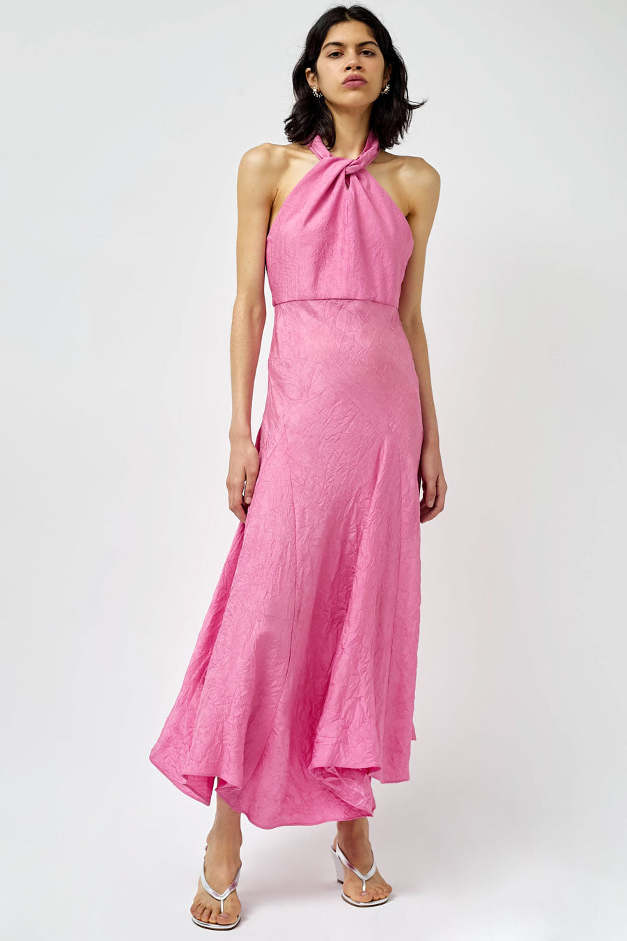 NOMIA Scarf Bias Maxi Dress in Peony