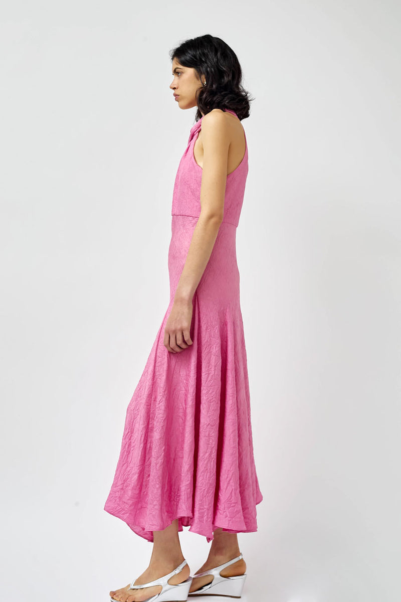 NOMIA Scarf Bias Maxi Dress in Peony