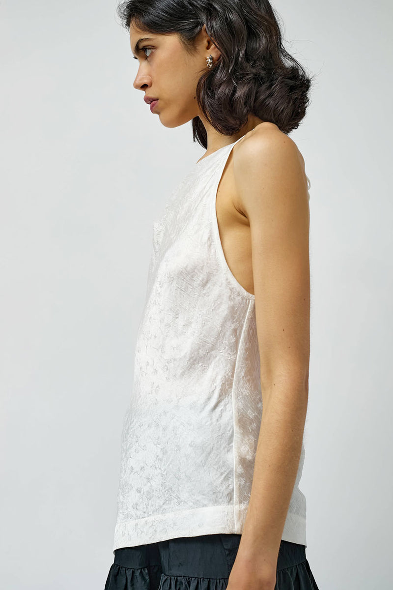 NOMIA Side Tie Halter Top in White