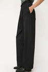NOMIA Wide Leg Pleated Trouser in Black