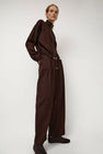 NOMIA Wide Leg Pleated Trouser in Carob