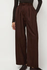 NOMIA Wide Leg Pleated Trouser in Carob