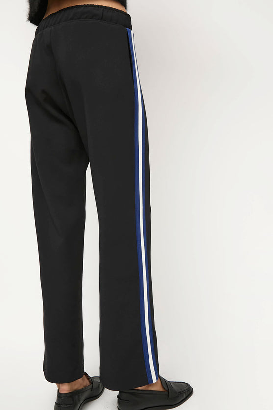 NOMIA Woven Stripe Track Pant in Black