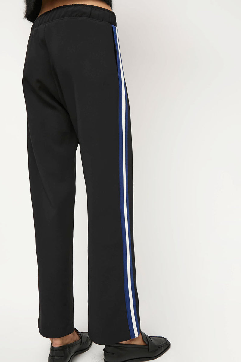 NOMIA Woven Stripe Track Pant in Black