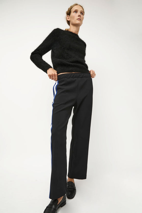NOMIA Woven Stripe Track Pant in Black