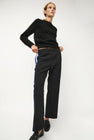 NOMIA Woven Stripe Track Pant in Black