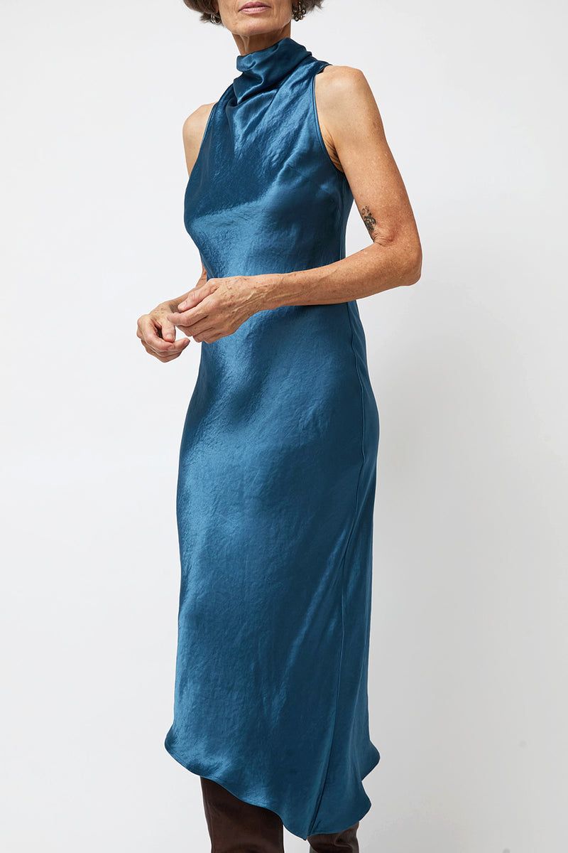 NOMIA Cowl Bias Dress in Lagoon