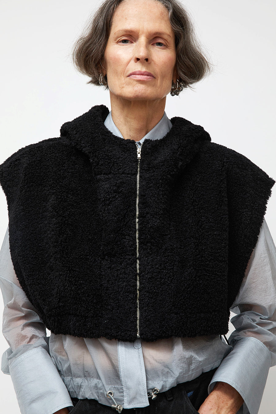 NOMIA Fleece Zip Hood in Black