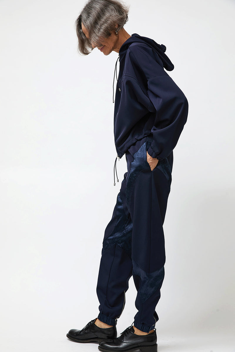 NOMIA Gathered Yoke Zip Jacket in Midnight