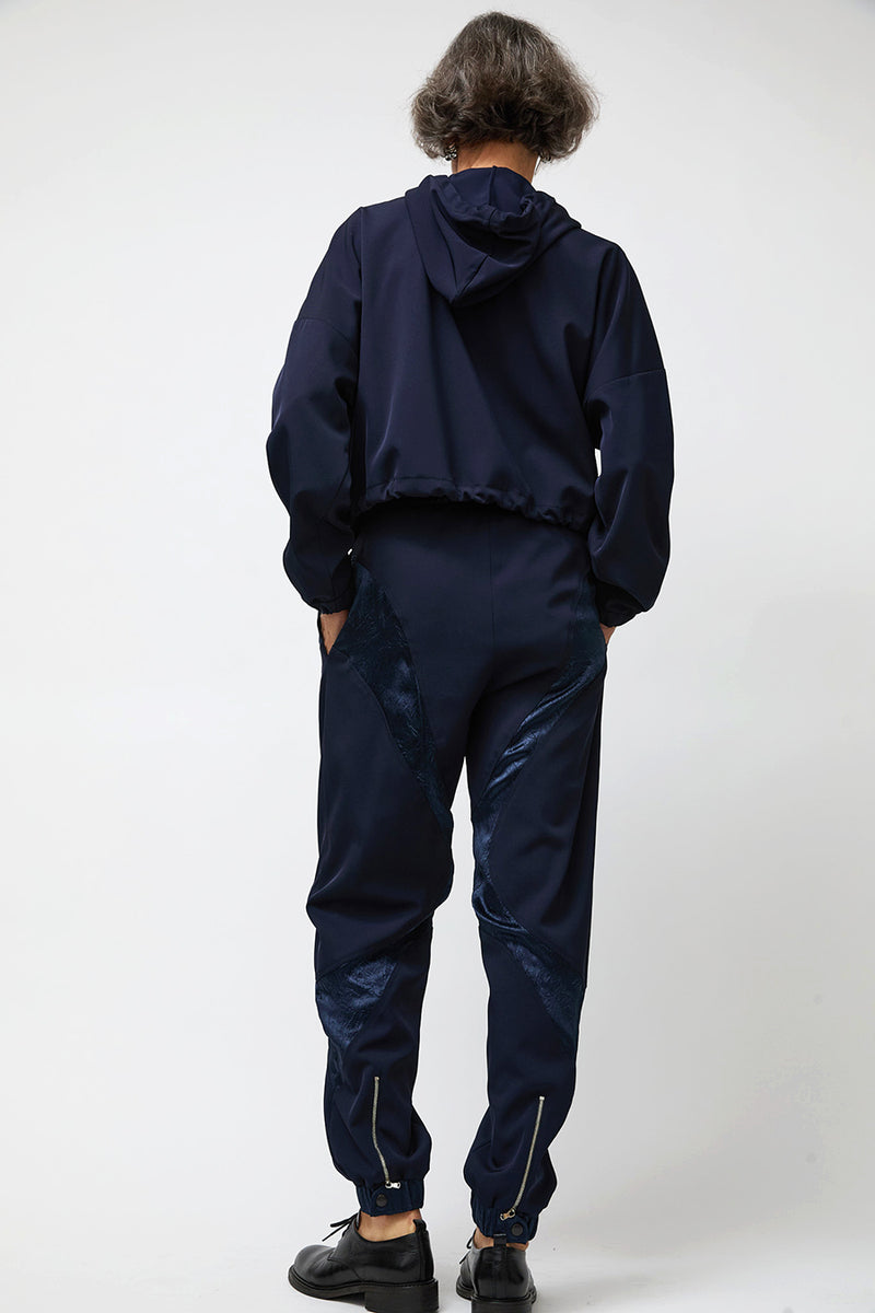 NOMIA Gathered Yoke Zip Jacket in Midnight