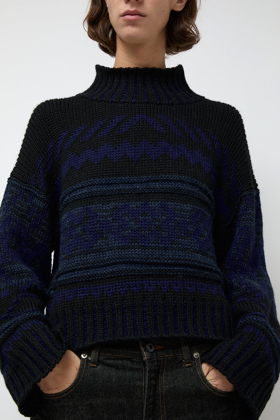 NYMANE Nadia Sweater in Black and Blue No.6 Store