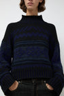 NYMANE Nadia Sweater in Black and Blue