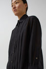 NYMANE Pleated Hutton Shirt in Black