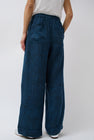 NYMANE Wes Pleat Pant in Indigo and Black Mud Paint Linen