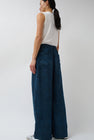 NYMANE Wes Pleat Pant in Indigo and Black Mud Paint Linen