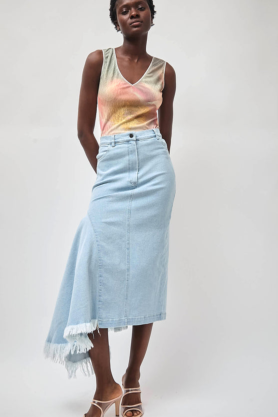 Naya Rea Gloria Skirt in Washed Light Blue No.6 Store