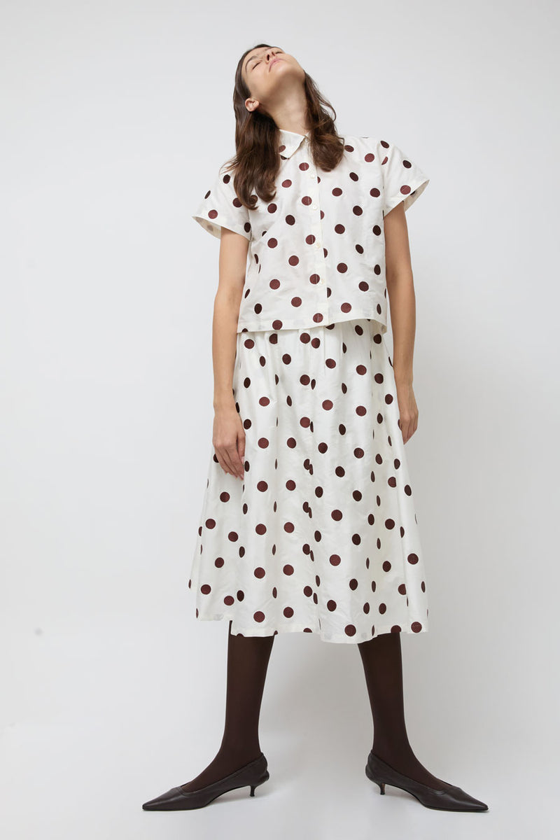 Nikki Chasin Corso Embroidered Top in Caffe Dot