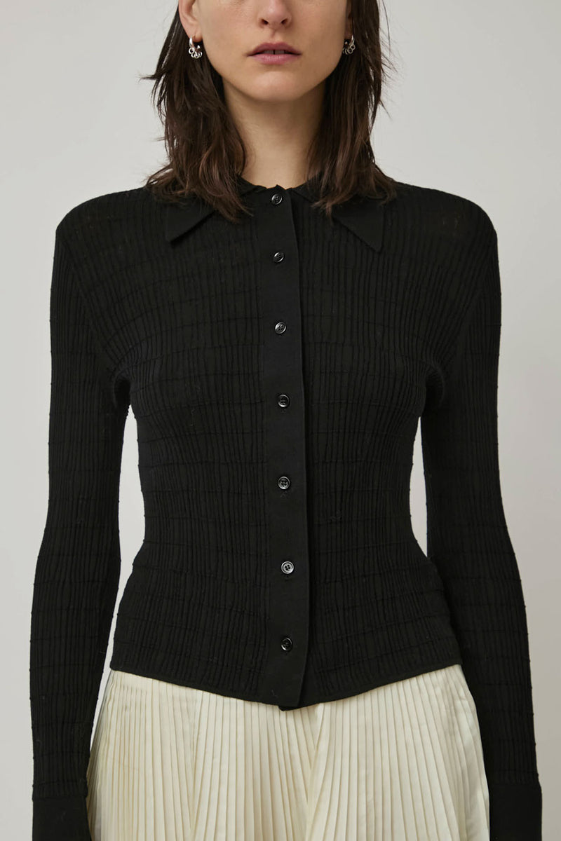 Nikki Chasin Knit Ruta Buttondown in Black