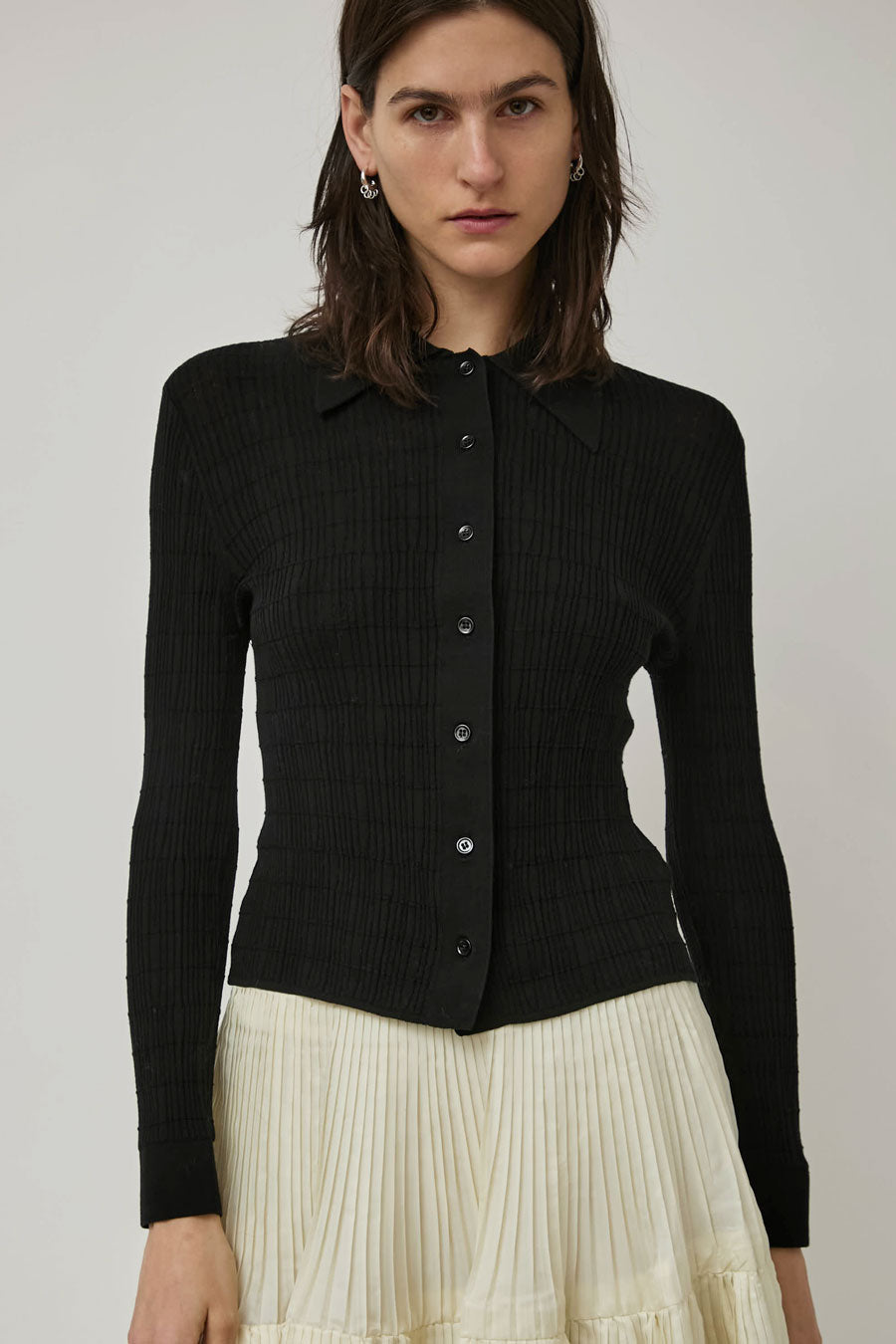 Nikki Chasin Knit Ruta Buttondown in Black