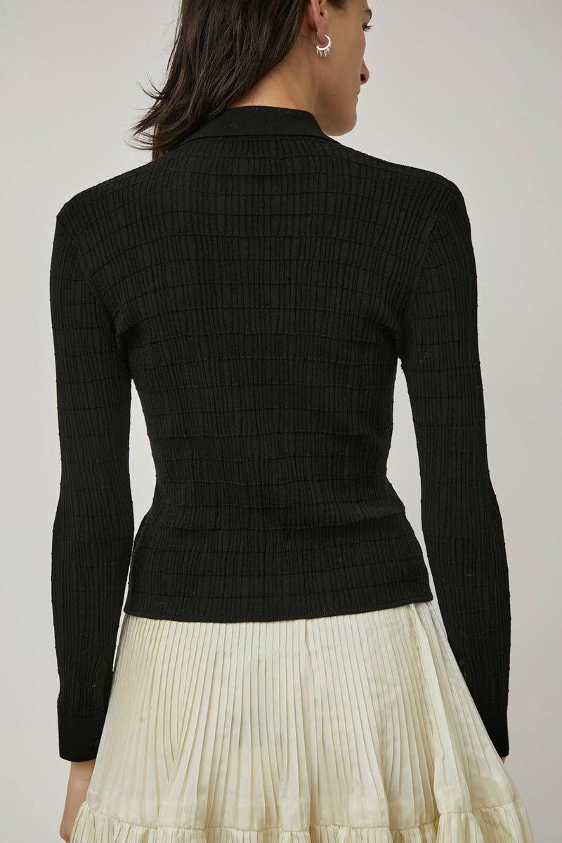 Nikki Chasin Knit Ruta Buttondown in Black