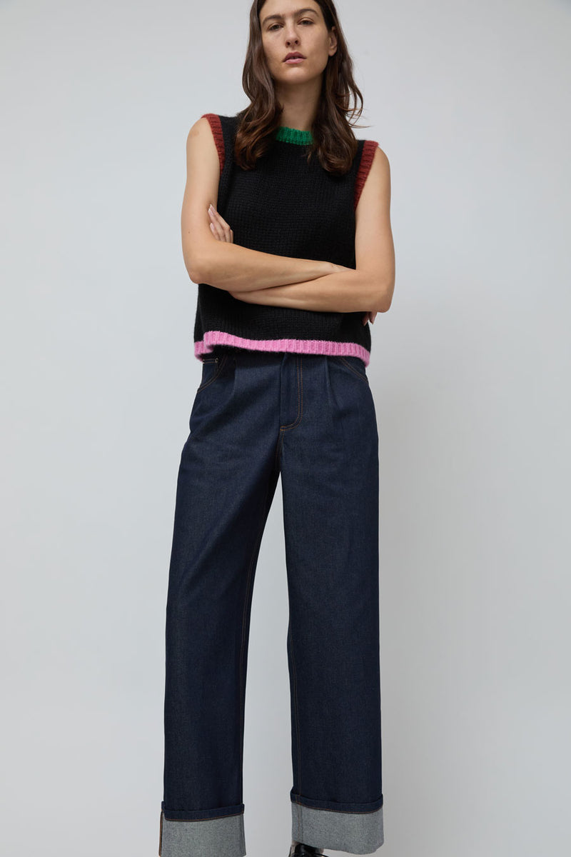 Nikki Chasin Sabine Colorblock Vest in Black Multi