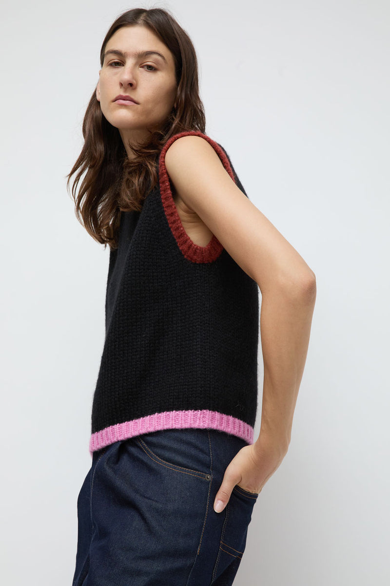 Nikki Chasin Sabine Colorblock Vest in Black Multi