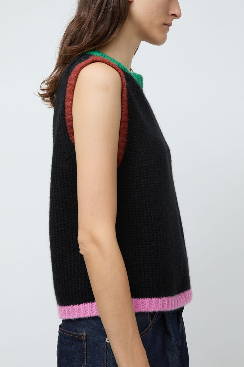 Nikki Chasin Sabine Colorblock Vest in Black Multi