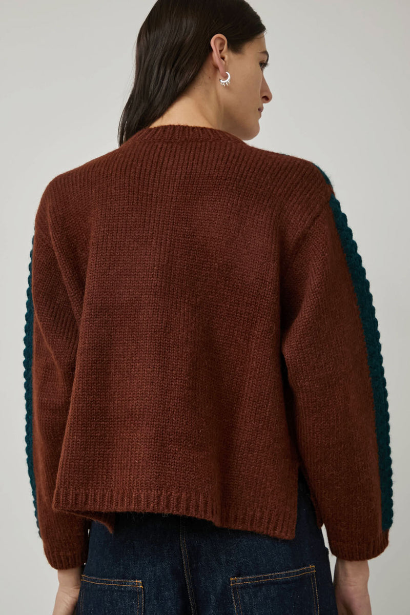 Nikki Chasin Sheba Striped Cardigan in Hickory and Ocean