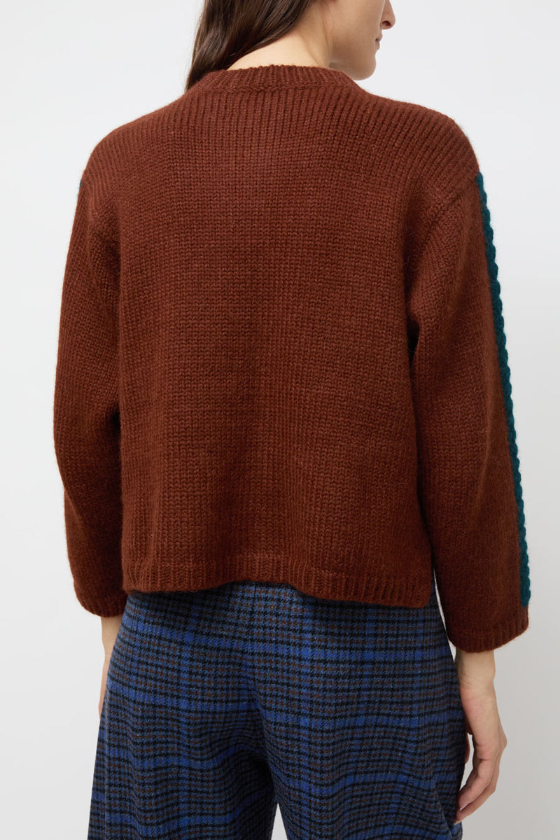 Nikki Chasin Sheba Striped Cardigan in Hickory and Ocean