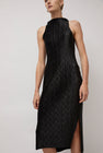 Nin Studio Wave Tank Dress in Black Shine