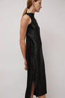 Nin Studio Wave Tank Dress in Black Shine