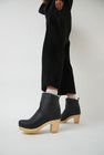 No.6 5" Pull On Shearling Clog Boot on High Heel in Ink Aviator