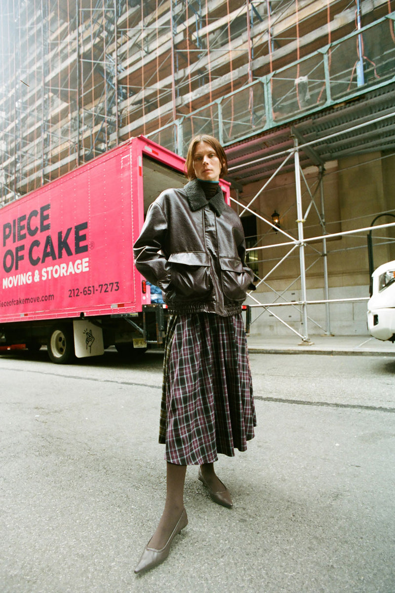 No.6 Connor Jacket in Bordeaux Sherpa