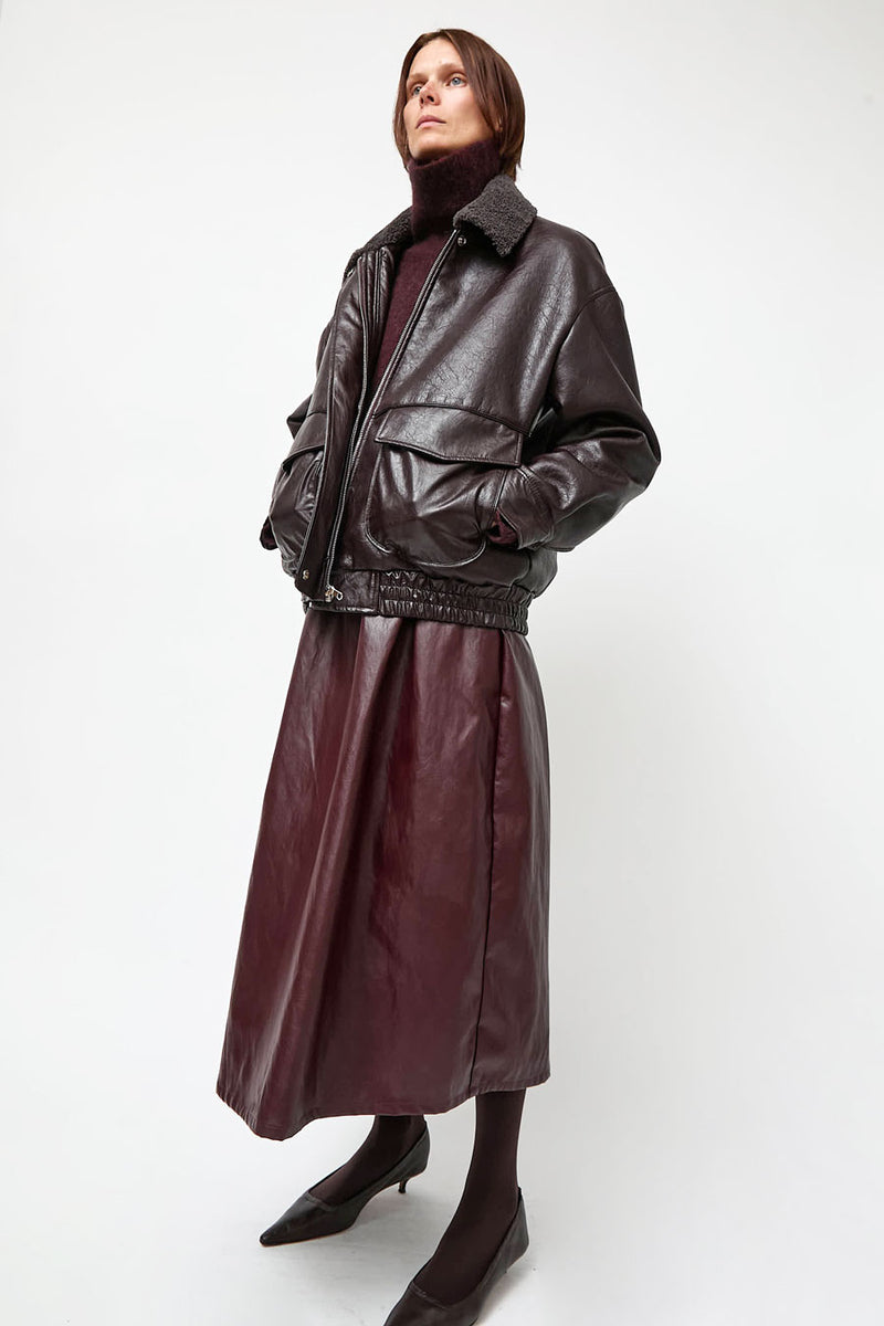 No.6 Connor Jacket in Bordeaux Sherpa