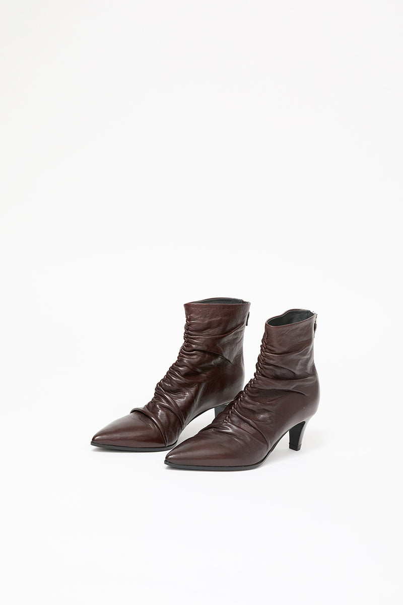 No.6 Ruched Heeled Boot in Syrup