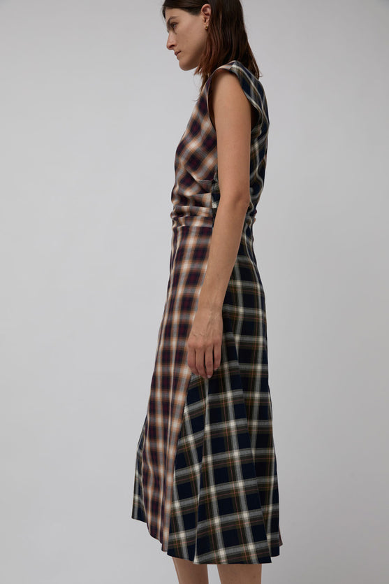 No.6 Rochelle Dress in Mixed Plaid