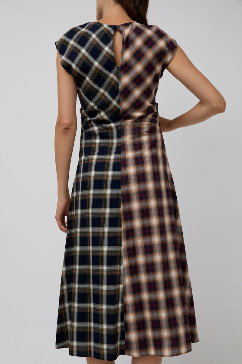 No.6 Rochelle Dress in Mixed Plaid