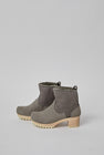 No.6 5" Pull On Shearling Clog Boot on Mid Tread in Smoke Suede on White Base